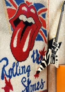 1988 hand-knotted Rolling Stones rug by Michael Walther, as there were no fan articles for sale in