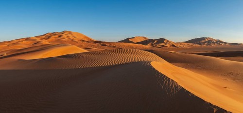 Sand dunes in the Rhub al Khali desert, empty quarter, largest sandy desert in the world, Oman