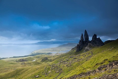 Isle of Skye, Scotland, UK. The Old Man of Storr during a storm