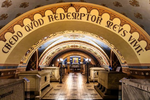 Crypt of the Merits of Poland on Skalka Hill, 1880, in the basement of the Pauliner Basilica,