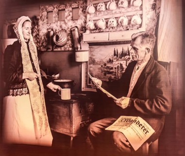 Photo of a Silesian kitchen with the residents' festive clothes, Piast Castle Museum, 16th century,