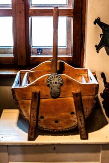 Ancient wooden washstand from the early 20th century, Piast Castle Museum, 16th century, Gliwice,