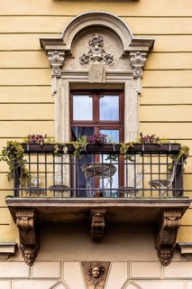 Details of the old town lanes, Krakow, Poland