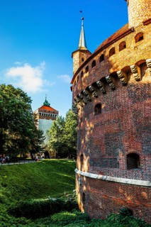 Barbican, largest defensive structure in Europe in front of the city wall, 1499, Krakow, Poland