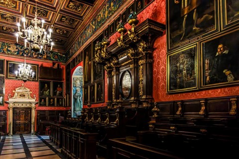 Aula, Collegium Maius oldest building of the Jagellonian University, 1364, Krakow, Poland
