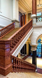 Restored staircase, interior design in the Museum of Communication on Leipziger Straße in Berlin