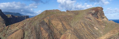 Hiking trail with numerous hikers, volcanic peninsula, Ponta de São Lourenço, Ponta de Sao