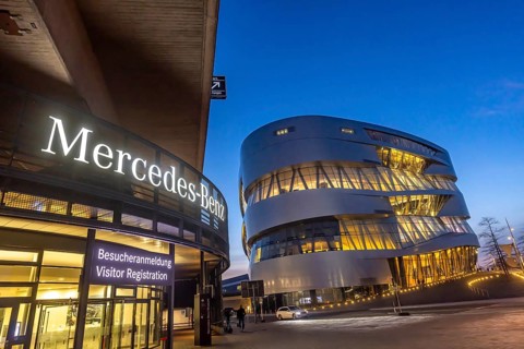 The Mercedes-Benz Museum in Stuttgart presents a journey through the automotive history of the