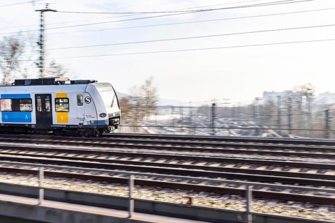 S-Bahn in the Stuttgart region is on the open route. Stuttgart, Baden-Württemberg, Germany