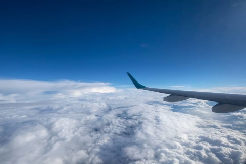 Cloud cover seen from an airplane, Bavaria Germany