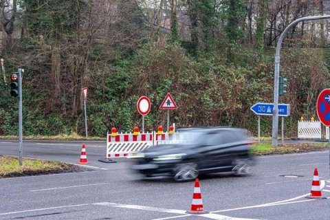 Closure of the A52 motorway, between AK Breitscheid and AS Kettwig, here the driveway in