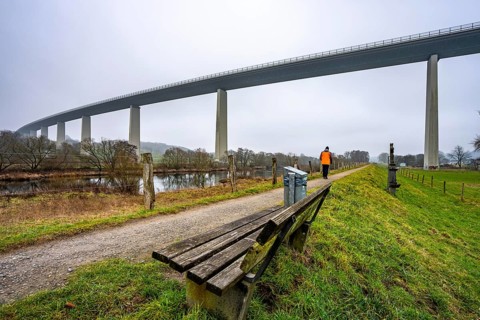 The Mintarder Ruhr Valley Bridge, A52 motorway bridge between Essen and Düsseldorf, longest steel