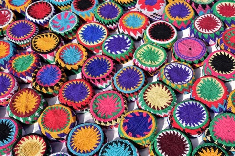Traditional headdresses at a bazaar, Aswan, Egypt