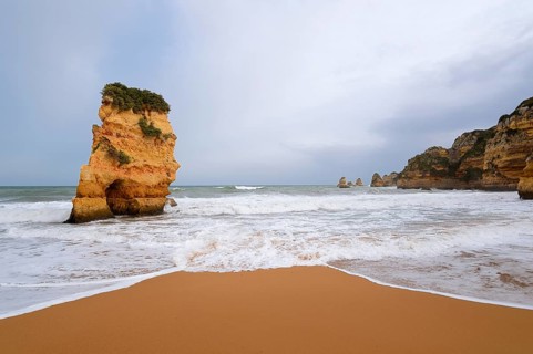 Rocks on the beach, Praia Dona Ana, Lagos, Algarve, Portugal