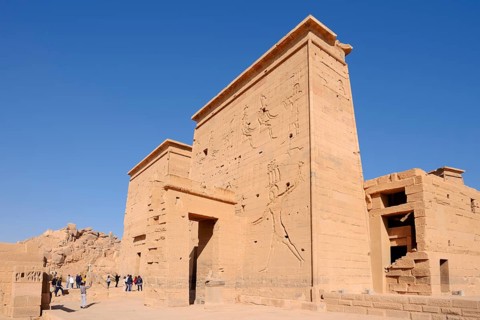 First Pylon, Temple of Isis, Temple of Philae, UNESCO World Heritage Site, Agilkia Island, Aswan,