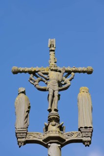 Calvary near Saint-Germain Church, Enclosed Parish, Pleyben, Finistere Department, Brittany, France