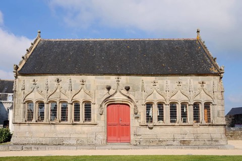 Ossuary near Saint-Germain Church, Enclosed Parish, Pleyben, Finistere Department, Brittany, France