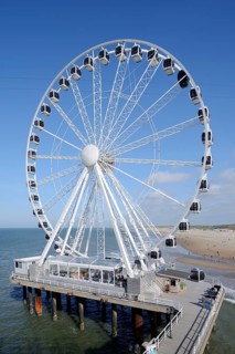 Ferris wheel on the pier, Scheveningen, The Hague, Dutch North Sea Coast, South Holland,