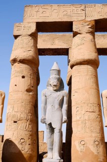 Statue and colonnade, Luxor Temple, Luxor, Egypt