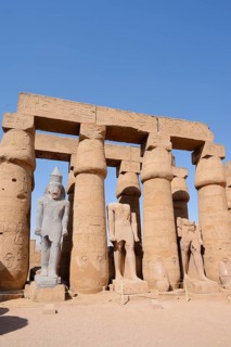Colonnade and statues, Luxor Temple, Luxor, Egypt