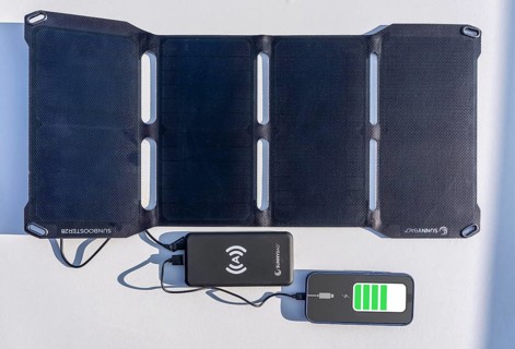 Solar module for charging power banks, mobile phones, small, transportable, emergency preparedness