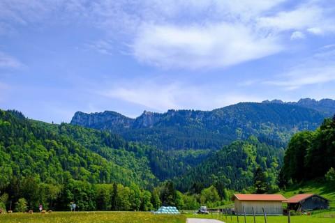 Hintergschwendt bei Bernau unter der Kampenwand, Chiemgau, Upper Bavaria, Bavaria, Germany