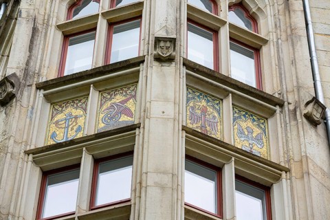 Historic Oberpostdirektion building on Reichsstraße 11, Art Nouveau villas and Wilhelminian era