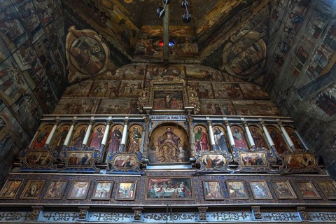 Altar of the St. George Orthodox Church, around 1500, wooden church, Drochobych, Ukraine
