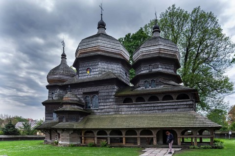 St. George Orthodox Church, around 1500, wooden church, Drochobych, Ukraine