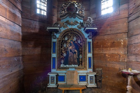 Side altar in the St. George Orthodox Church, around 1500, wooden church, Drochobych, Ukraine