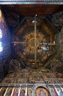 Vaulted ceiling of St. George's Orthodox Church, around 1500, wooden church, Drochobych, Ukraine