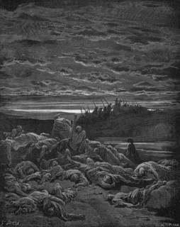 Murder of the children of Jerubbaal in Ofra by Abimelech's troupe, Bible, book of judges chapter 9,