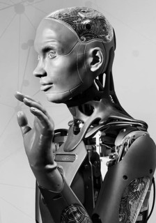 Humanoid robot for human-machine communication, artificial intelligence, AI, exhibition, history of