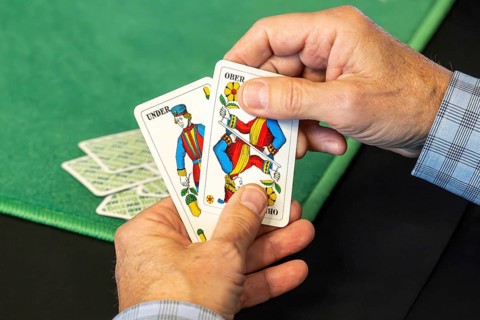 Jassen playing cards, Zug, Switzerland