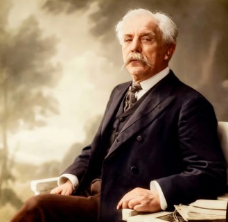 Portrait of Gabriel Urbain Fauré, 1845 – 1924, French composer, digitally edited according to a