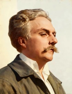 Portrait of Gabriel Fauré, 1845-1924, French composer, digitally edited according to a drawing by