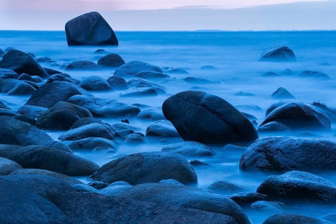 Evening on the chalk coast in Jasmund National Park, FelSs, Baltic Sea, Rügen, Lohme,