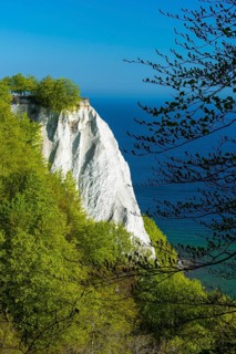 View of chalk cliffs in Jasmund National Park on Rügen, Königsstuhl, Sassnitz, Rügen,