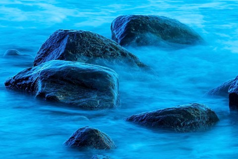 Evening on the chalk coast in Jasmund National Park, Rügen, Lohme, Mecklenburg-Western Pomerania,