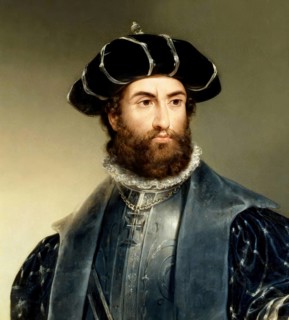 Vasco da Gama, c. 1460s – 1524, Portuguese explorer, digitally edited according to a painting by