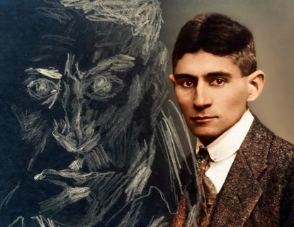 Portrait of Franz Kafka, 1883 – 1924, German-speaking Bohemian novelist, digitally edited according