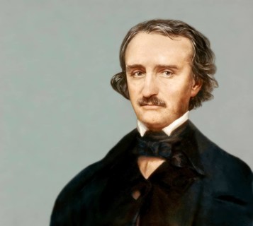 Portrait of Edgar Allan Poe, 1809 – 1849, American writer, digitally edited according to a