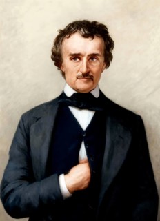 Portrait of Edgar Allan Poe, 1809 – 1849, American writer, digitally edited according to a