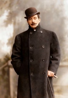 Giacomo Puccini, 1858 –1924, Italian composer, digitally edited according to a photograph by A.