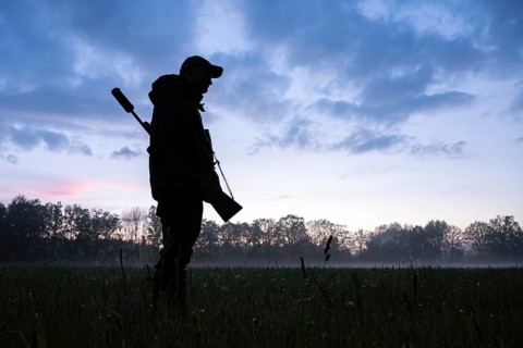 Silhouette of a hunter, Ahlhorn, Lower Saxony, Germany
