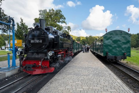 Historic Steam Railway, Rasender Roland Narrow Gauge Railway, Rügensche Bäderbahn, Sellin Ost