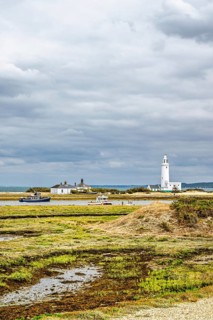 Hurst Point Lighthouse and Hurst Castle, Hurst Spit, Milford on Sea, Lymington, Hampshire, UK