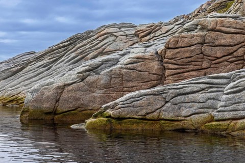 Bedrock structure on Phippsøya / Phipps Island in the Arctic Ocean in Sjuøyane, archipelago north