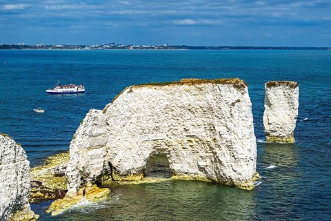 White Cliffs of Old Harry Rocks Jurassic Coast, Handfast Point, Dorset, UK