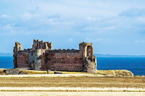 Ruins of Tantallon Castle, North Berwick, East Lothian, Scotland, UK